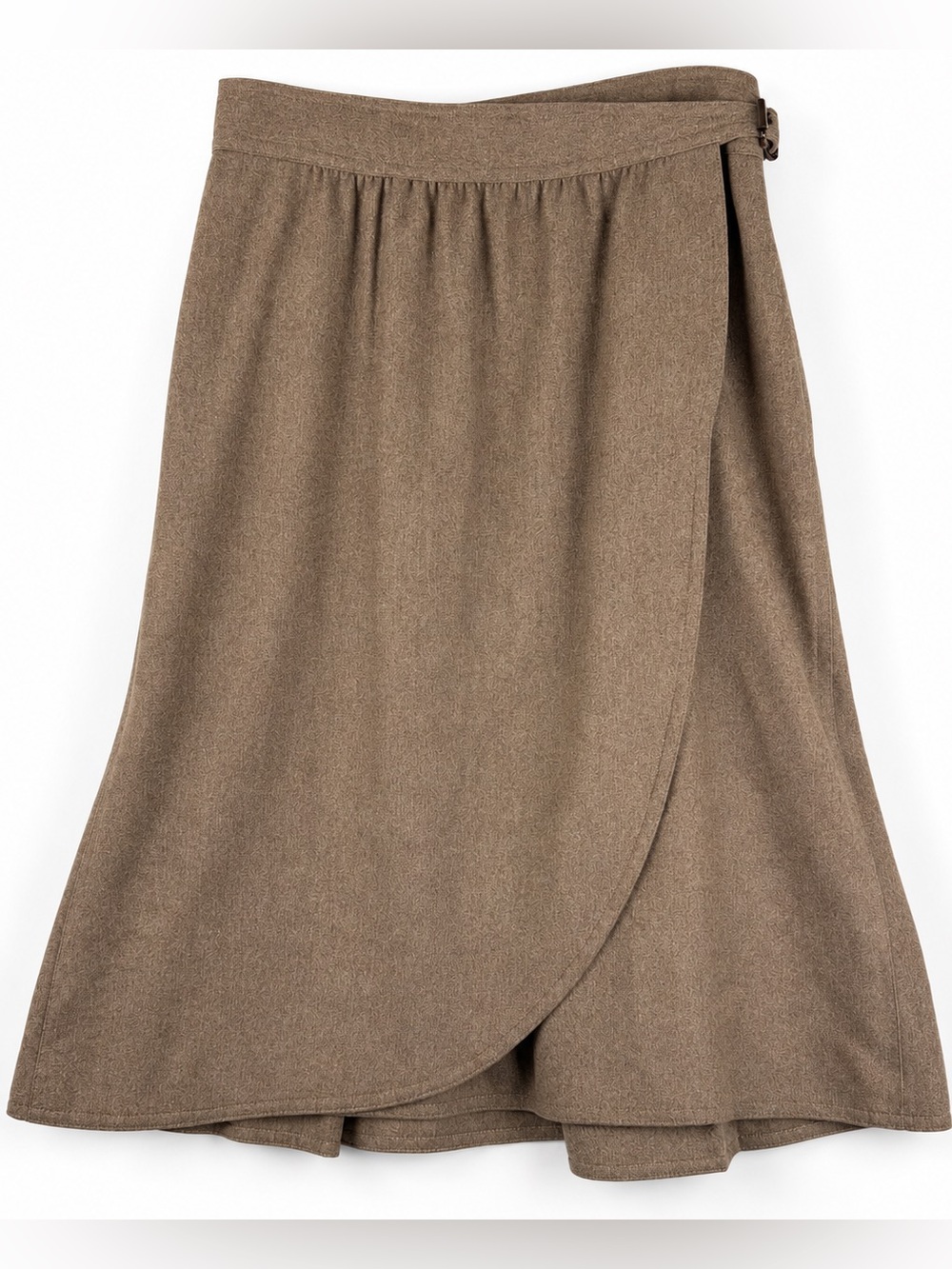 Vintage 80s Escada by SRB Wool Faux Wrap Midi Skirt Brown 38